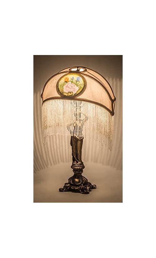 Fringe Table Lamp In Ivory Com, Small Table Lamp With Fringe Shade