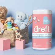 (2 pack) Dreft All Purpose Baby Cleaning Wipes, 70 Count, Safe on Baby Essentials, Surface Clean
