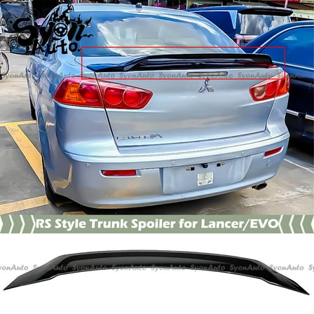 FOR 2008-2017 MITSUBISHI LANCER EVO X RS STYLE GLOSSY BLACK HIGHKICK TRUNK SPOILER