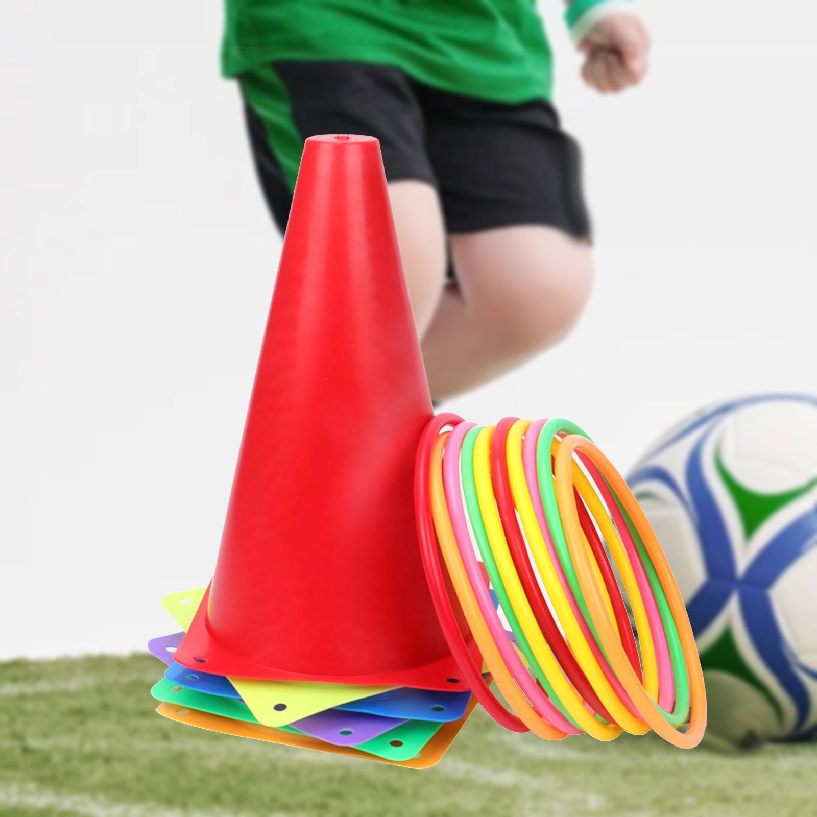 Wswqop Rings Toss Game Backyard Game Colored Cones And Rings Carnival Game Set for Lawn