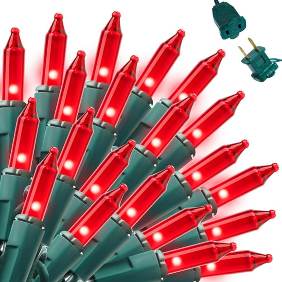 Cadena de luces Joiedomi, color rojo, 100 unidades, 6,5 m, para interiores y exteriores
