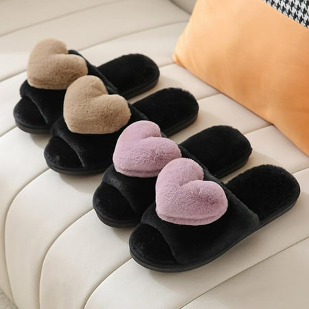 

Gubotare House Slippers For Women Women s House Slippers Comfy Memory Foam Indoor Outdoor Plush Open-Toe Cozy Soft Fluffy Slides A 7.5
