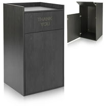 Alpine Restaurant Trash Can Cabinet - Commercial Trash Can 40 Gallon, Garbage Receptacle Indoor with Tray Holder for Restaurants, Cafeterias (Espresso Black)