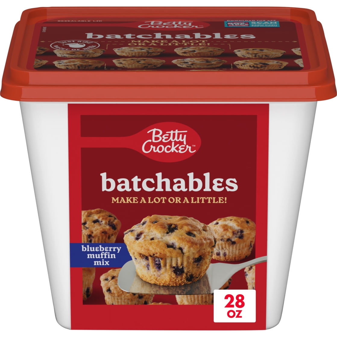 (4 pack) Betty Crocker Batchables Blueberry Muffin Mix, Mix and Bake 4 to 12 per batch, 28 oz.
