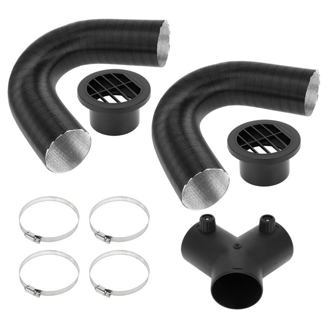 Kit de conducto de calefacción para automóviles, camiones, autocaravanas, autobuses, furgonetas y barcos con 4 piezas de abrazadera, 60 mm ID, 100 cm Max