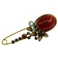 thumbnail image 1 of Corsage Large Ladies Brooch Red Gem Brooch Pin, 1 of 4
