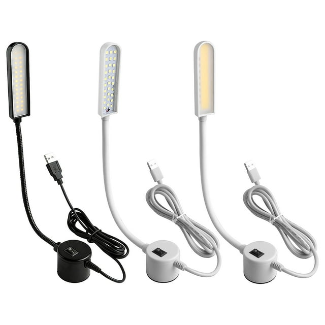 Bowayaoa 6W LED Desk Lamp with Magnetic Base, Flexible Gooseneck Sewing Light for Workbench, Stroboscopic-Free Eye Protection Reading Light for Home Office, USB Powered Task Light