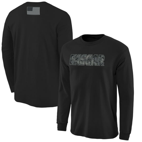 Men's Black NASCAR Digi Camo Battallion Long Sleeve T-Shirt