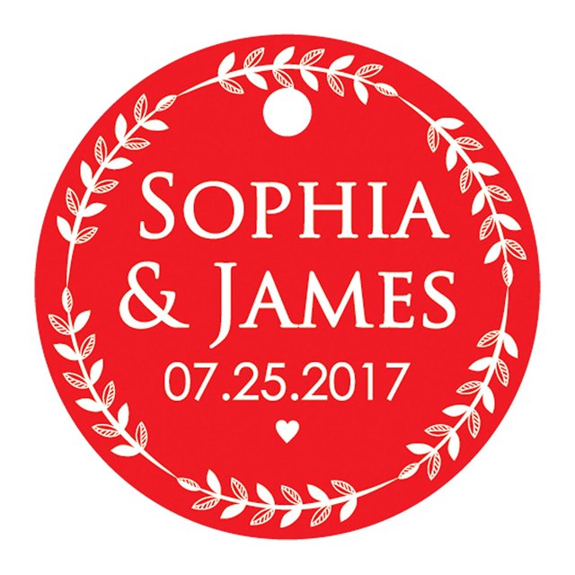 100 PCS Custom Made Round Hang Tags Personalized Wedding Favor Gift Paper Tags