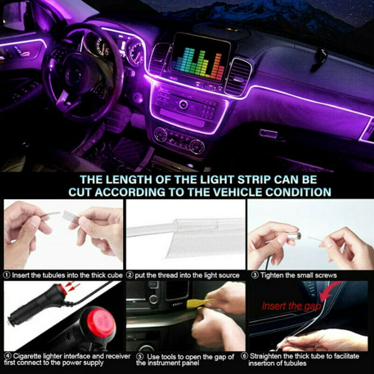 Car Interior Atmosphere Wire Auto Strip Light LED Decor Lamp