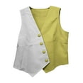 thumbnail image 6 of gbyLJF Womens Summer Vest Tops V Neck Button Up Sleeveless Blazers Casual Waistcoat Business Slim Fitted Blazer vest, 6 of 7