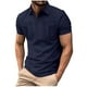 thumbnail image 2 of pstuiky camisetas de hombre, Camisa informal de manga corta con cuello vuelto y botones para hombre, color liso y bolsillo camisas casuales para hombre s, 2 of 7