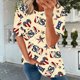 thumbnail image 2 of Blusa informal de manga corta con estampado del Día de la Independencia para mujer Fridja  hjk5746, 2 of 5