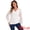White, variant on DARING DIVA Women's Lace Sleeve Work Office V Neck Tops M White