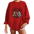 thumbnail image 4 of Qiopertar Mode Femmes Décontracté Imprimé Col Rond Manches Longues T-Shirt Ample Blouse d'Automne Pull Tops Chandails en Molleton Sans Capuche Liquidation Livraison Gratuite à Moins de 5$ jusqu'à 90 % de Réduction, 4 of 5