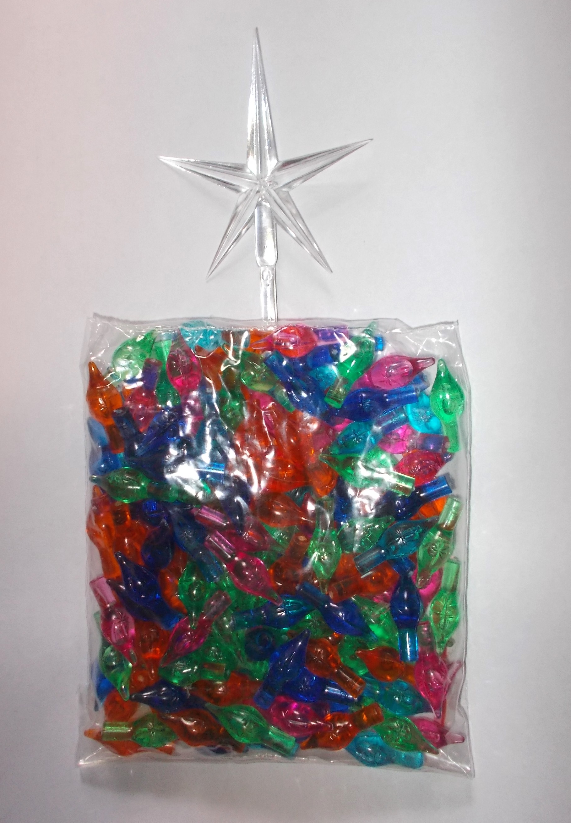 Ceramic Christmas Tree Bulbs and Star Medium Twinkle Light Ornaments