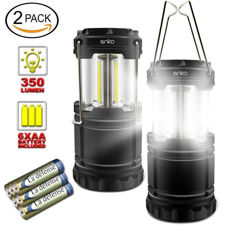 LED Camping Lantern, ANKO 350 Lumen COB Camping Equipment Gear Lights for  Hiking, Emergencies, Hurricanes, Outages, Storms, Camping. 