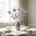 thumbnail image 2 of Artificial Silver Flower Stems Faux Metallic Roses, Bendable Branches For Home Vase Centerpiece, Wedding Party Farmhouse Table Arrangement Decor And Display, 2 of 6