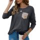 thumbnail image 1 of Blusa con retales con purpurina, cuello redondo, lentejuelas, manga larga, holgada, informal, suave, túnica para mujer, gris S, 1 of 6