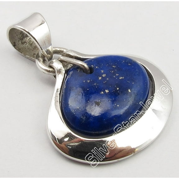 SilverStarJewel .925 Sterling Silver Exclusive Lapis Lazuli Vintage Style Heart Pendant 1.1"