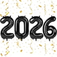 thumbnail image 1 of Balloons Aikitub 2026 Numbers Black, lámina de mylar, 40 cm, 1 of 7
