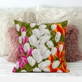 thumbnail image 3 of Amrita Sen Designs CAPL935FSDS-BL-18x18 18 x 18 in. Tulip Bouquet Suede Blown & Closed Pillow - Multi Color, 3 of 5