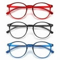 thumbnail image 4 of LANLANG 3 Pack Reading Glasses for women men with 3 Colors, Black/Red/Blue, Clear Lens, +1.50, 4 of 9
