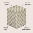 thumbnail image 4 of JONATHAN Y END2000I Callista 18" Modern Bohemian Ceramic Tiled Rectangle End Table, Khaki Yellow/Light Gray, 4 of 6