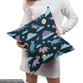 thumbnail image 5 of Cartoon Fabric by the Yard, Dino Tyrannosaurus Dragons at Night Sky Moon Shooting Stars Repetition, Decorative Upholstery Fabric for Chairs & Home Accents, Multicolor by Ambesonne, 5 of 5
