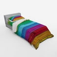 thumbnail image 2 of Ambesonne Rainbow Bedding Set 3 Pcs, Colorful Wood Stripes, Twin, Multicolor, 2 of 2