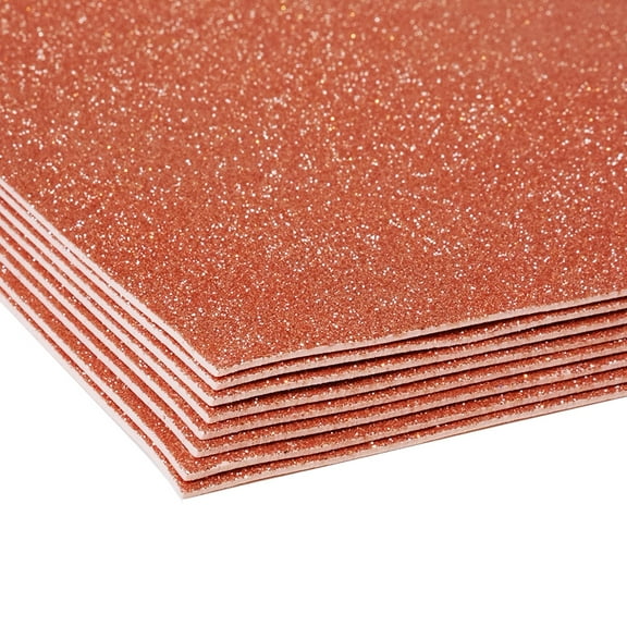 Glitter EVA Foam Sheets, 10-Piece 12" X 18" 2MM Rose Gold