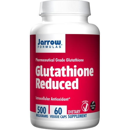 Jarrow Formulas Reduced Glutathione, Supports Liver Health, 500 mg, 60 Veggie (The Best Glutathione Supplement)