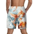 thumbnail image 2 of Lsque Mens Swim Trunks Three Goldfish Watercolor Splash Pattern - Bathing Suit Compression Liner - Beach Swim Shorts Swimwear - (S-3XL) - Stretch Quick Dry -XX-Large, 2 of 9