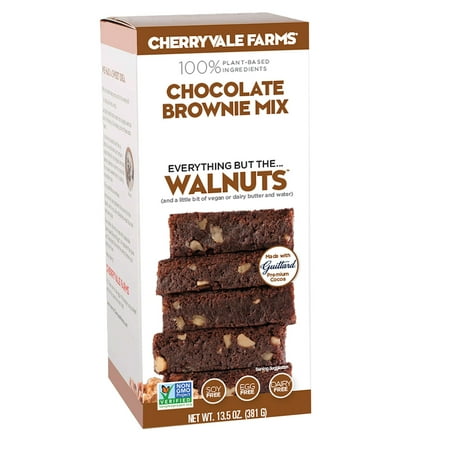- Cherryvale Farms, Chocolate Brownie Baking Mix, Everything But The Walnuts, Add Fresh Produce, Tastes Homemade, Non-GMO, Vegan, 100% Plant-Based, 13.5 oz