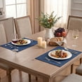 thumbnail image 5 of Sm:)e Navy Blue Placemats 12 x 18 Inch Set of 4, Seasonal Washable Kitchen Dining Table Decoration for Home Party,240g（0.53lb）, 5 of 7