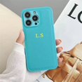thumbnail image 3 of Customized Initials Fluorescent Green Leather Case For iPhone 15 14 Pro Max 13 12 11 XS MAX XR 7 Plus Luxury Personalised Cover, 3 of 5