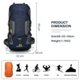 thumbnail image 2 of Eurhowing 60L Waterproof Hiking Backpack with Rain Cover, Large Travel Backpack for Men & Women, Lightweight Camping Backpack for Trekking, Multi-Day Trip, Outdoor Adventure, Blue, 2 of 8
