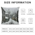 thumbnail image 5 of Orinice Snowy Street Church Person Graphic Decorative Cushion Throw Pillow Cover Winter Pillow Case 1PC 24x24in, 5 of 5