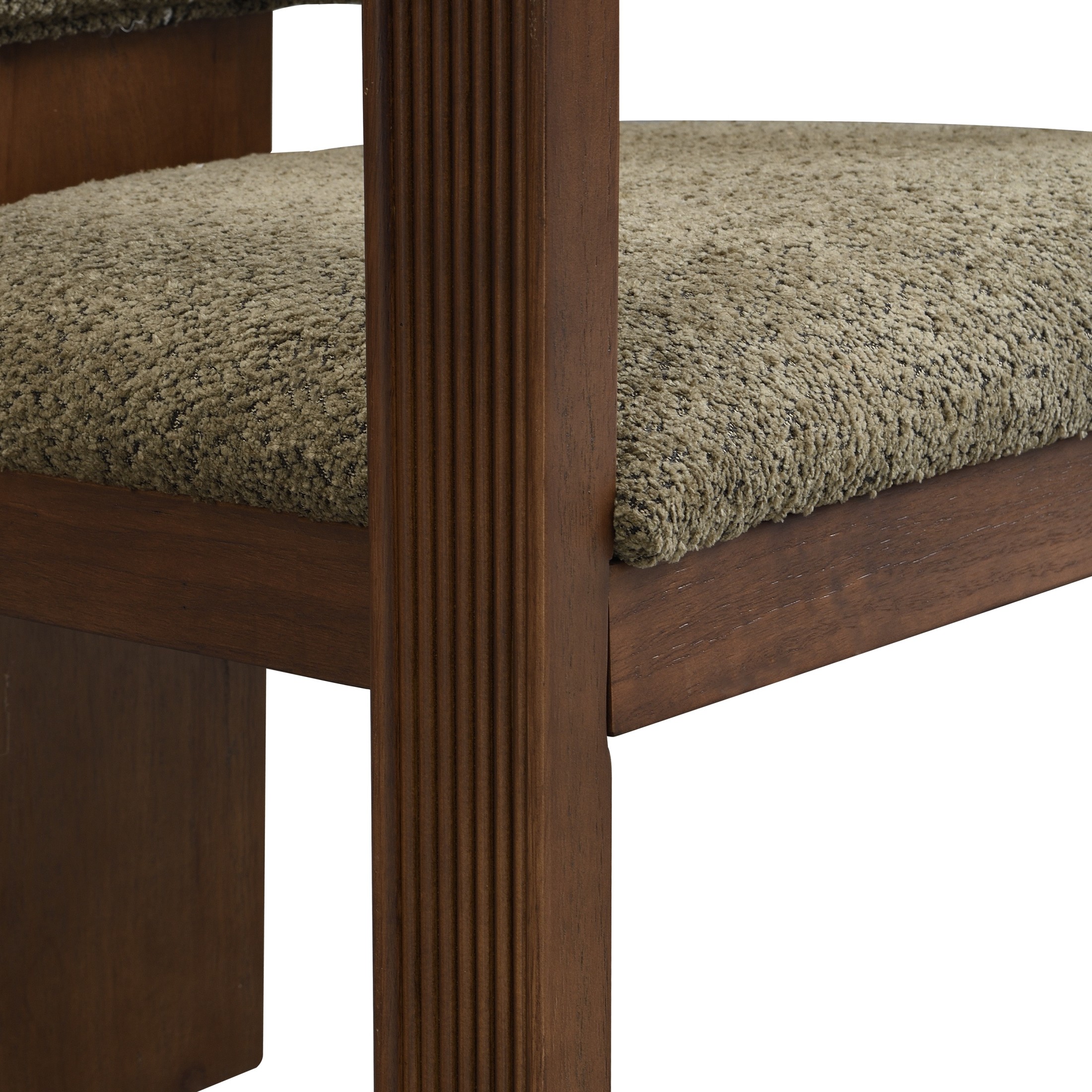 Christopher Knight Home Modern Upholstered Dining Chairs with Curved U-Back, Walnut+Green, Set of 2