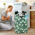 thumbnail image 5 of Yayeee Freestanding Laundry Hamper with Handle Collapsible Large Storage Basket for Clothes, Small White Flowers, 5 of 7
