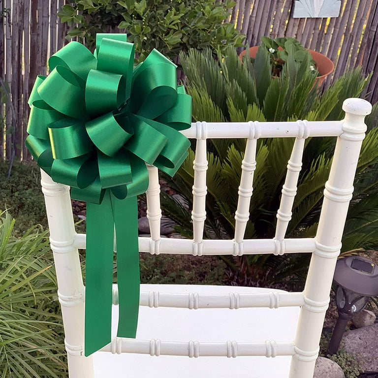 Sage Green Pull Bows with Tails - 8 Wide, Set of 6, St. Patrick's