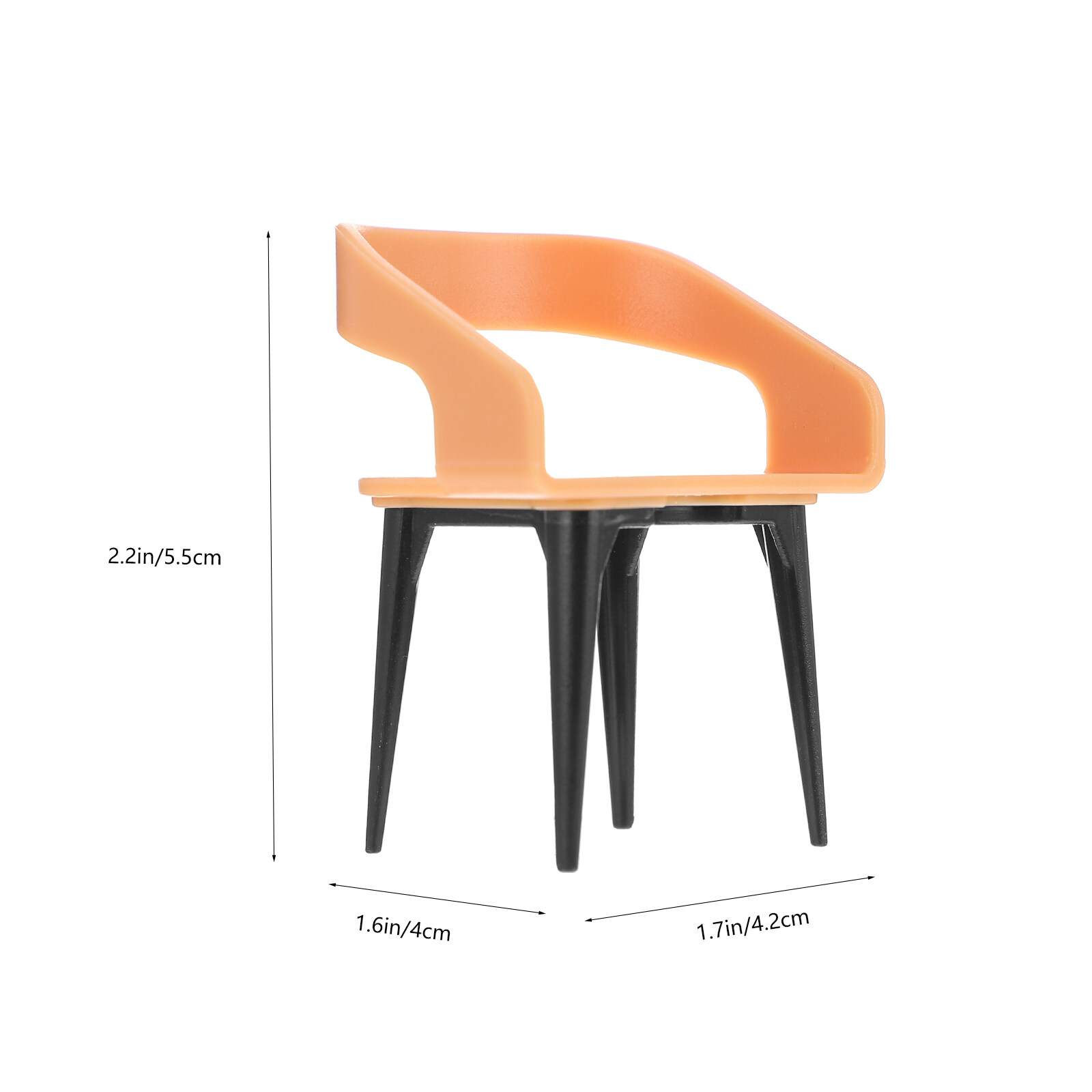 2Pcs Mini House Plastic Chair Model Decor Plastic Chair Doll House Layout Scene Decor