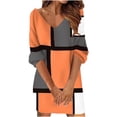 thumbnail image 2 of Pisexur Robe à Manches Longues à Col en V Robe Imprimée à Manches Longues pour Femmes Robe Ample Robe Mode Robe pour Femmes, 2 of 5