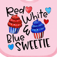 thumbnail image 4 of Inktastic 4th of July Red, White and Blue Sweetie Cupcakes and Stars Boys or Girls Baby Bib, 4 of 4