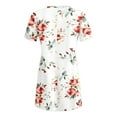 thumbnail image 4 of Fankiway Mode Femmes Décontractée à Manches Courtes Col Rond Imprimé Robe Mini Ample pour Dames, 4 of 5