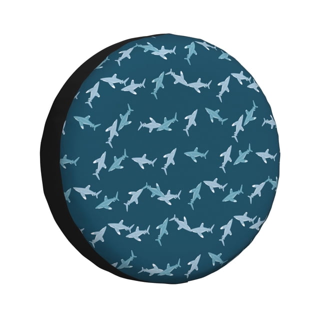 Fotbe Cute Shark Funda de Llanta de Repuesto con Estampado, Engrosada, Ajuste Universal para Jeep, Remolque, RV, SUV, Camión-15 inch