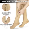 thumbnail image 5 of Ailaka Zipper Compression Socks, 15-20 mmHg Knee High Compression Socks for Men Women, Close Toe Support Socks,Beige, 5 of 8