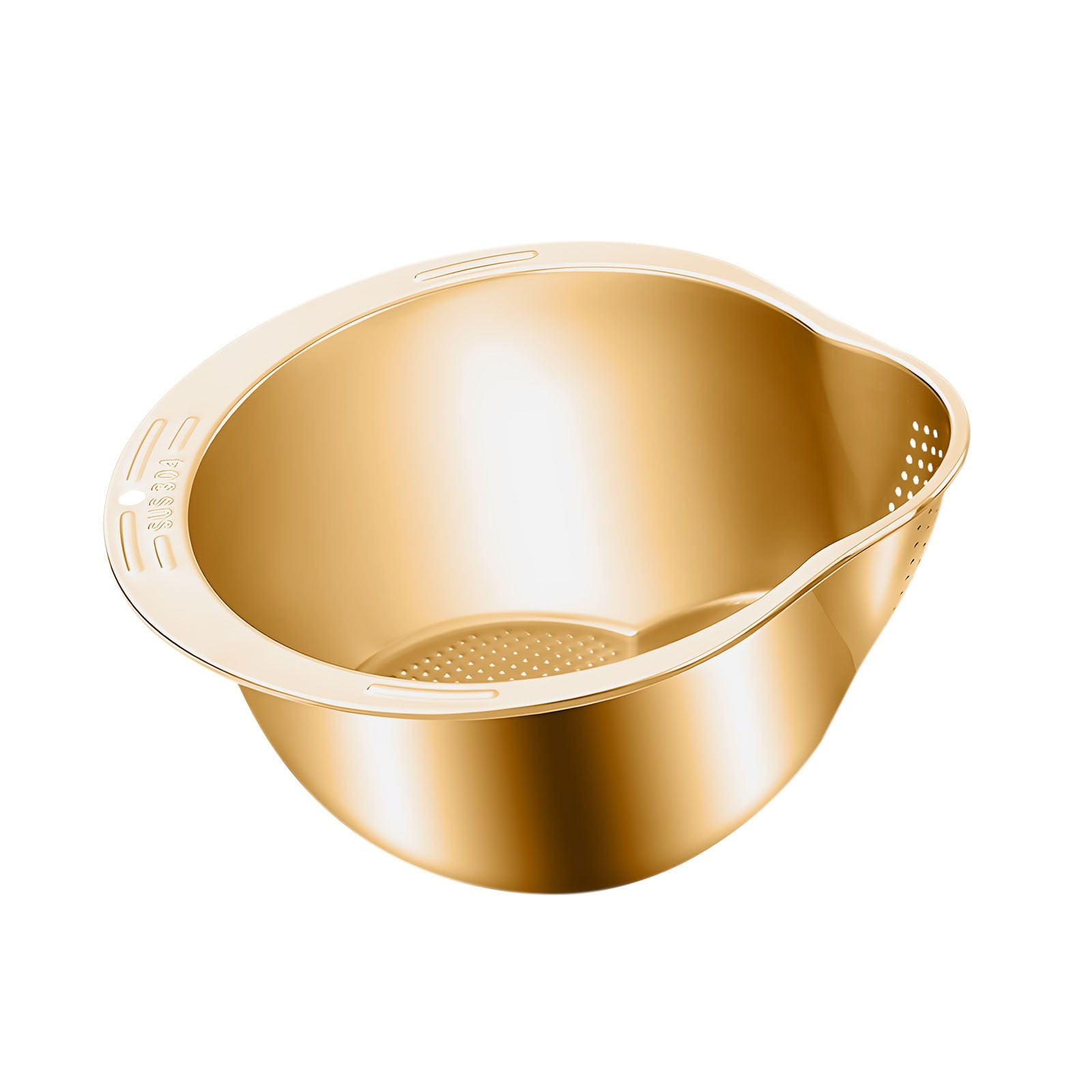 PUREKKI Rice Washer Strainer Bowl - 4-in-1 Washing Bowl For Quinoa Stainless Steel Rinser With Side Drainers Small Colander For Cleaning Vegetables And Beans Versatile