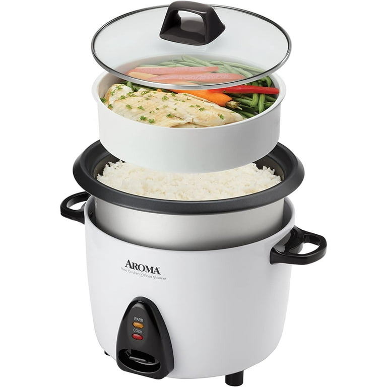 Aroma Housewares ARC-360-NGP 20-Cup Pot-Style Rice Cooker & Food Steamer,  White