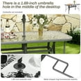 thumbnail image 6 of Pirecart Outdoor Glass Table with Umbrella Hole, Patio Dining Table for 6, for Garden, Balcony, Backyard, Poolside, Lawn, Gray, 6 of 7